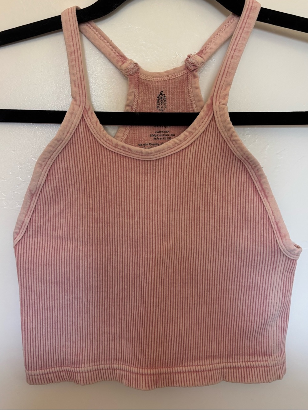 Free People Movement XS/S Pink Ribbed Crop Tank Racerback